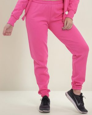 Pantalon De Frisa Tiro Alto Bolsillo Y Puño