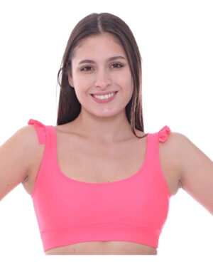 Corpiño De Bikini Tipo Top Con Volados