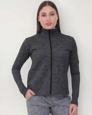 Campera Dama Deportiva Jaspeada Entallada Talle Grande