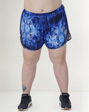 Short Running Deportivo Mujer Estampado Recortes Transparen