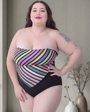 Entera Strapless Estampada Bretel Desmontable Talles Grandes