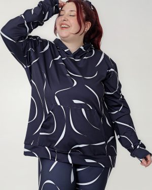 Buzo Canguro Hoodie Amplio Estampado Microfibra Con Lycra