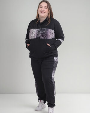 Pantalon Recto Con Bolsillos Combinado Estampado