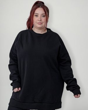 Buzo Deportivo De Frisa Oversize Escot Redondo Talles Grande