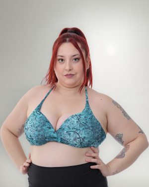 Corpiño De Bikini Estampado Armado Torzado Con Taza Y Aro
