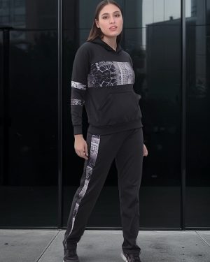 Buzo Con Capucha Combinado Con Estampado Talles Grandes