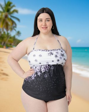 Tankini Strapless Estampada Bretel Desmontable (solo Remera)