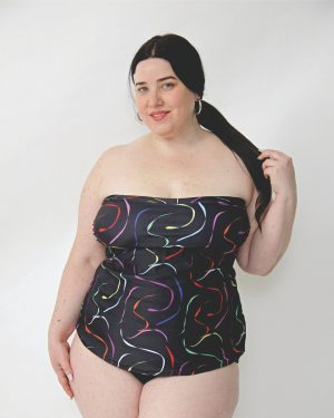 Tankini Strapless Estampada Bretel Desmontable (solo Remera)