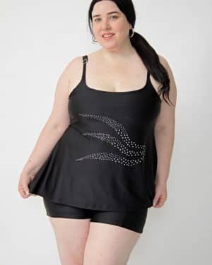 Tankini Suelta C/ Corpiño Interno Y Strass (solo Remera)