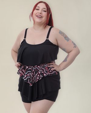 Tankini C/ Volados Breteles Regulables (solo Remera)