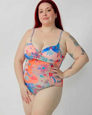 Malla Entera Armada Con Taza Y Aro Estampada Talles Grandes