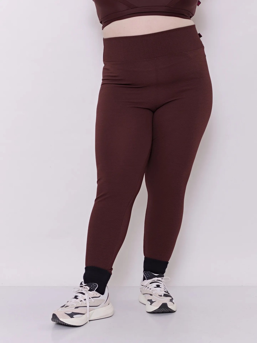 Calza Larga Deportiva Texturada Cintura Doble Talles Grandes - Chocolate, 9