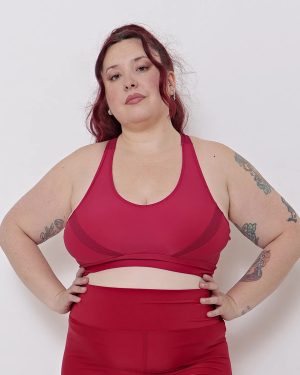 Top Deportivo Mujer Combinado Lycra Textura Talles Grandes