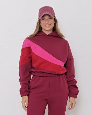 Buzo Corto Tricolor Frisa Amplio Con Capucha Talles Grandes