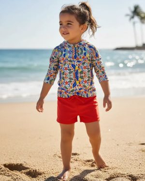 Conjunto Malla De Niños Unisex Remera Protección Uv Y Short