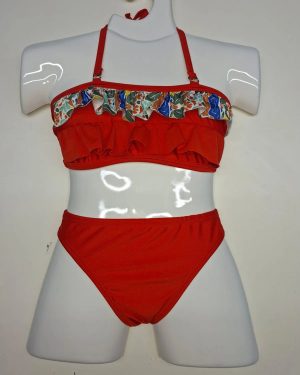 Malla De Nena Bikini Conjunto Top Con Volados Y Bombacha
