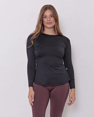 Remera Manga Larga Mujer Básica Cuello Redondo Talles Grandes