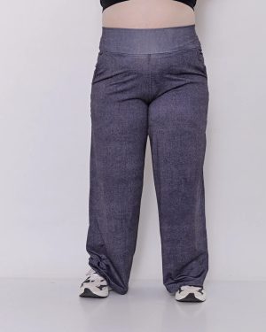 Pantalón Ancho Microfibra C/ Lycra Simil Denim Talles Grande