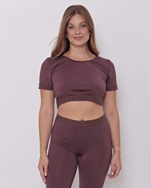 Crop Top Remera Deportiva Mujer Con Elástico Talles Grandes