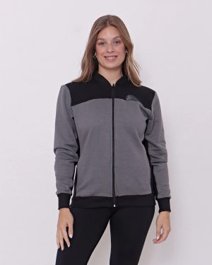 Campera Bomber Frisa Combi Bolsillos Capucha Talles Grandes