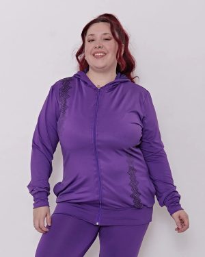 Campera Deportiva De Mujer Larga Con Capucha Talles Grandes