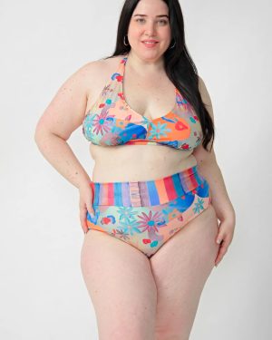 Bikini 2 Piezas Corpiño Marilyn Vedetina Tiro Alto Estampada