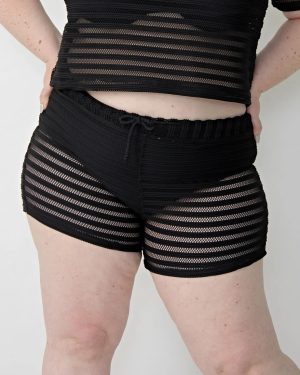 Short Calado Con Cordón Playero Verano Mujer Talles Grandes