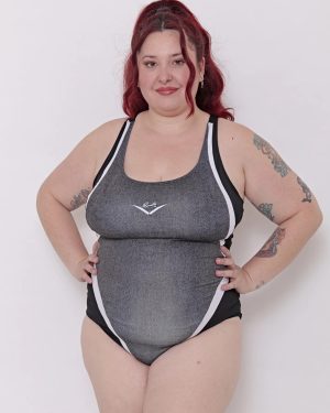 Entera Deportiva Anticloro Combinada Denim Talles Grandes