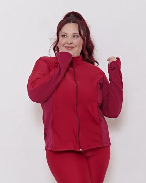 Campera Deportiva Mujer Combinada Textura Talles Grandes