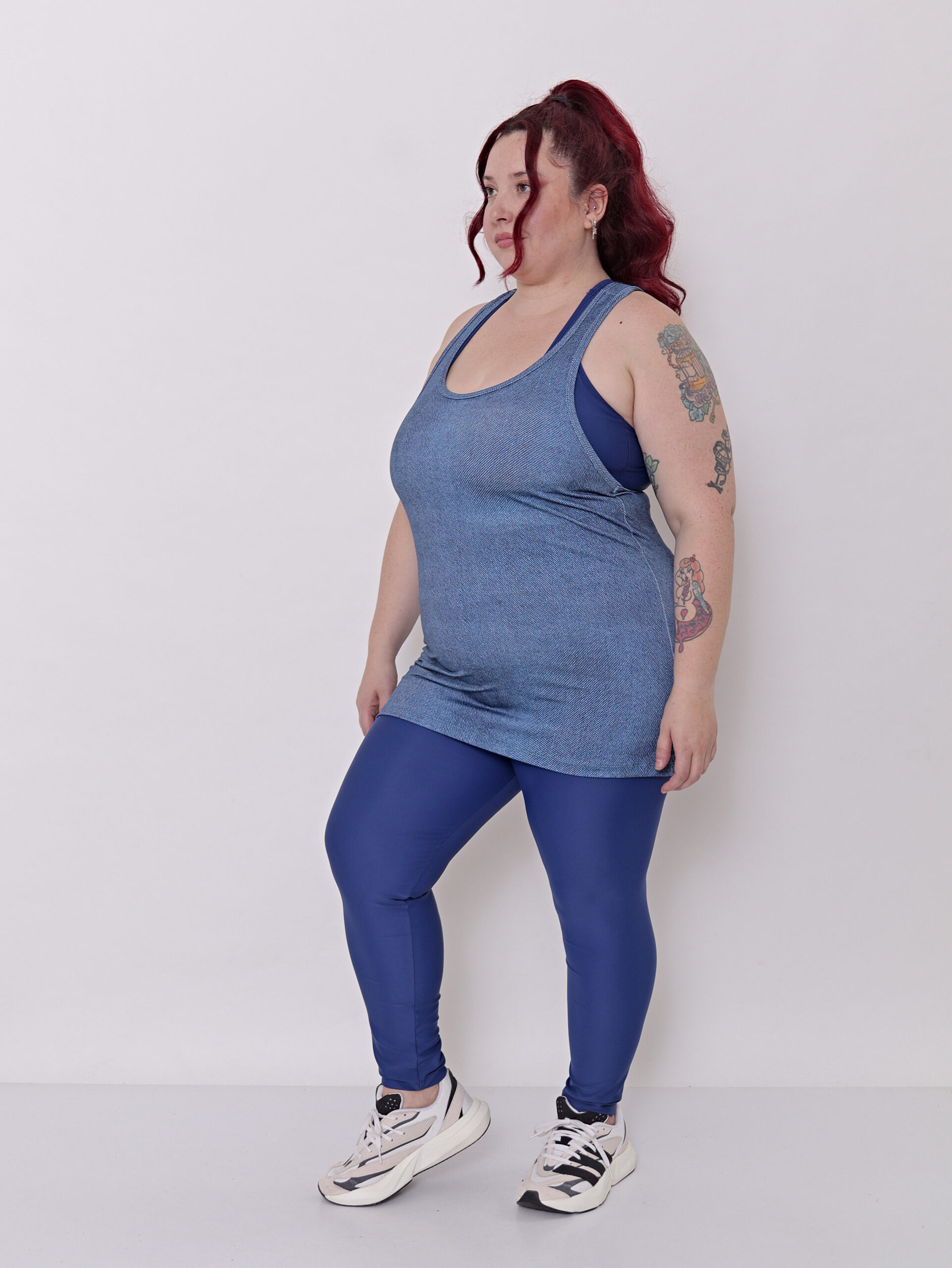 Musculosa Deportiva Mujer Larga Estampa Denim Talles Grandes - Imagen 15