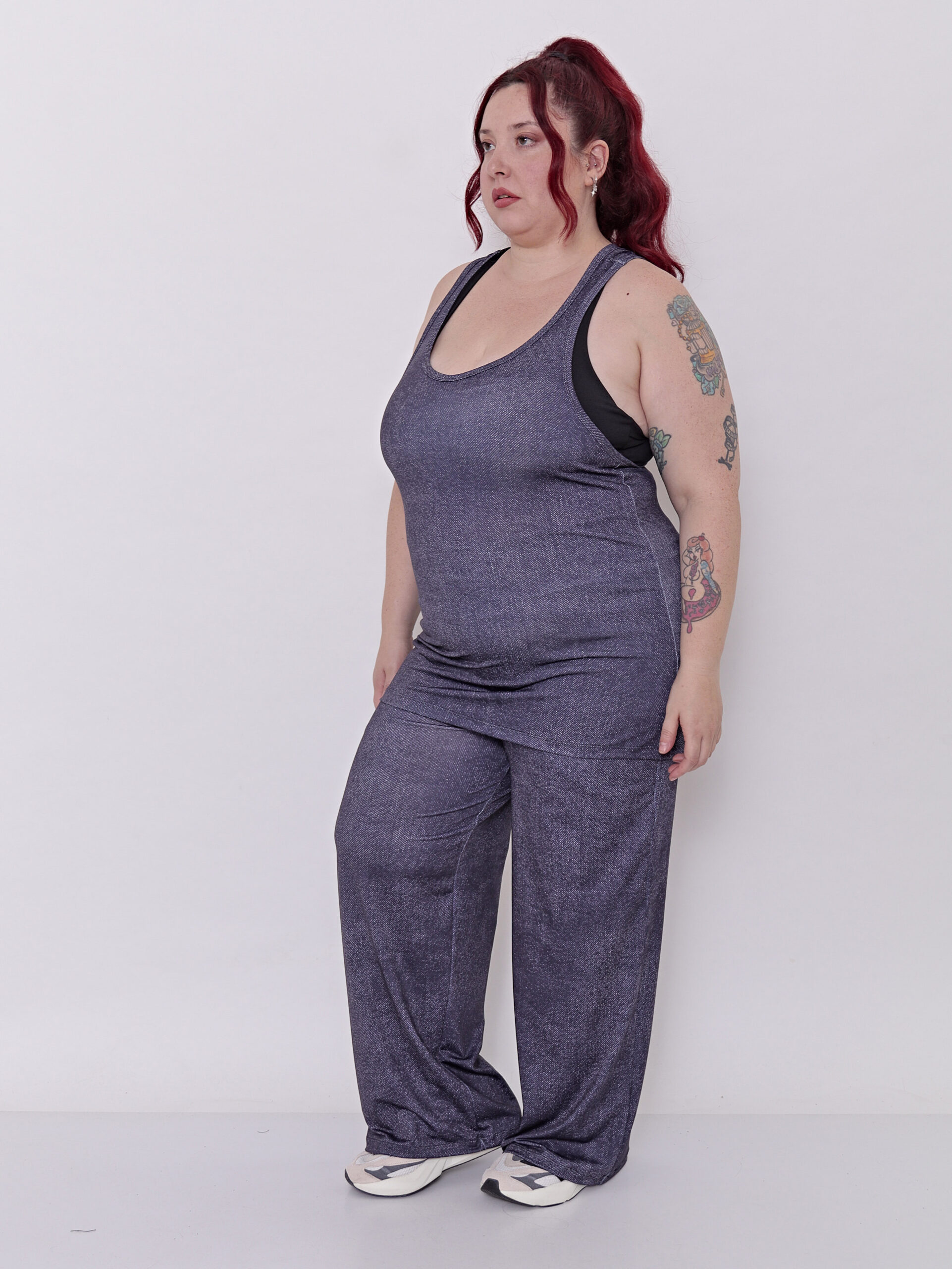 Musculosa Deportiva Mujer Larga Estampa Denim Talles Grandes - Imagen 18