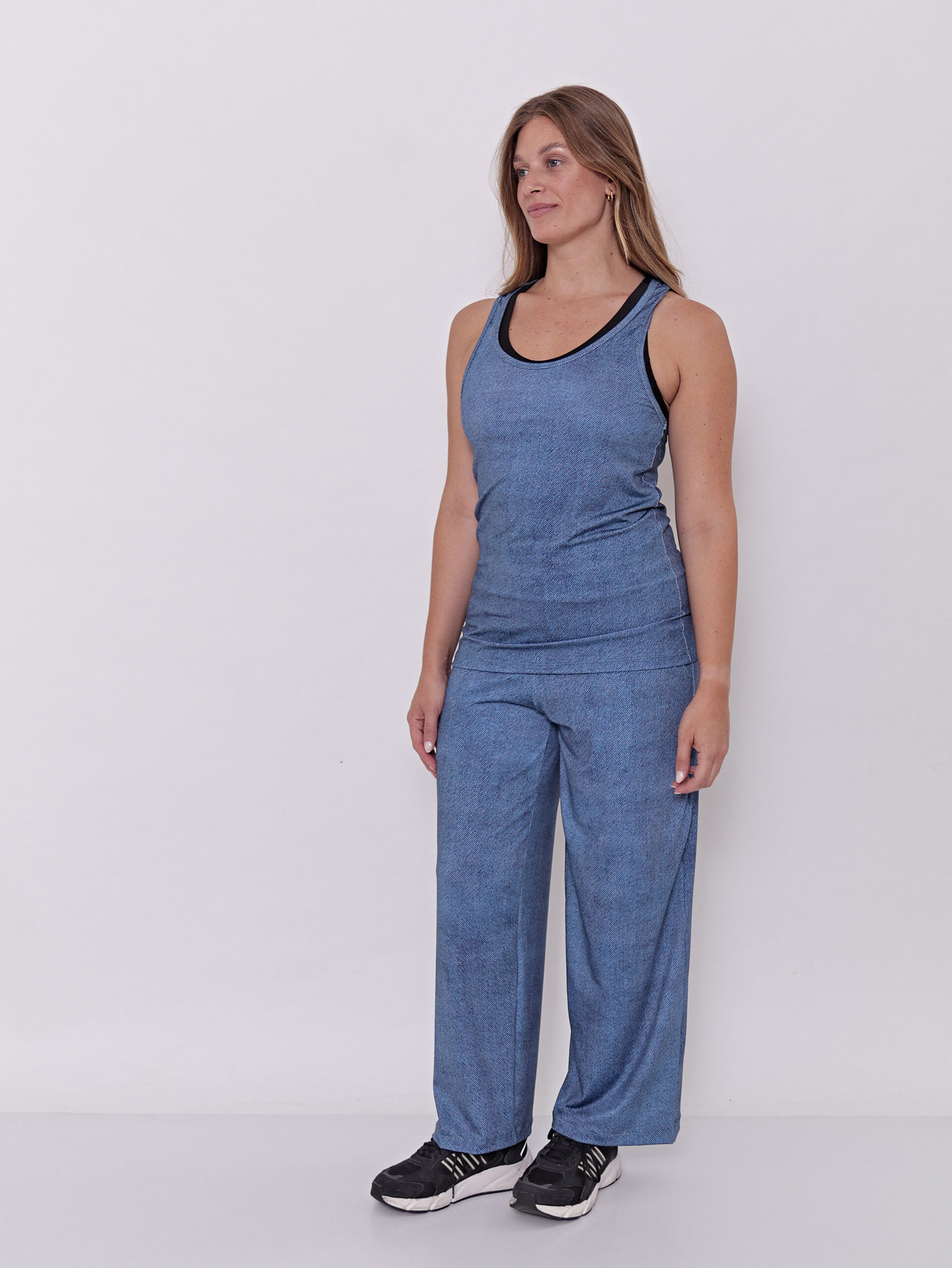 Musculosa Deportiva Mujer Larga Estampa Denim Talles Grandes - Imagen 8