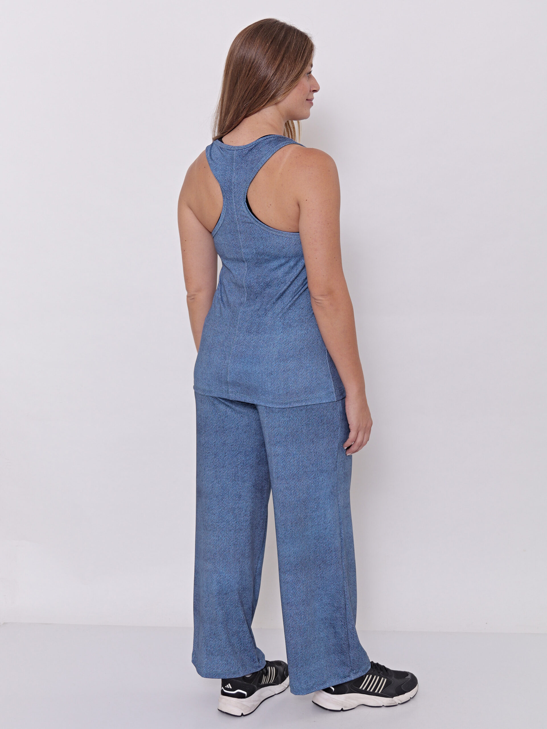 Musculosa Deportiva Mujer Larga Estampa Denim Talles Grandes - Imagen 11