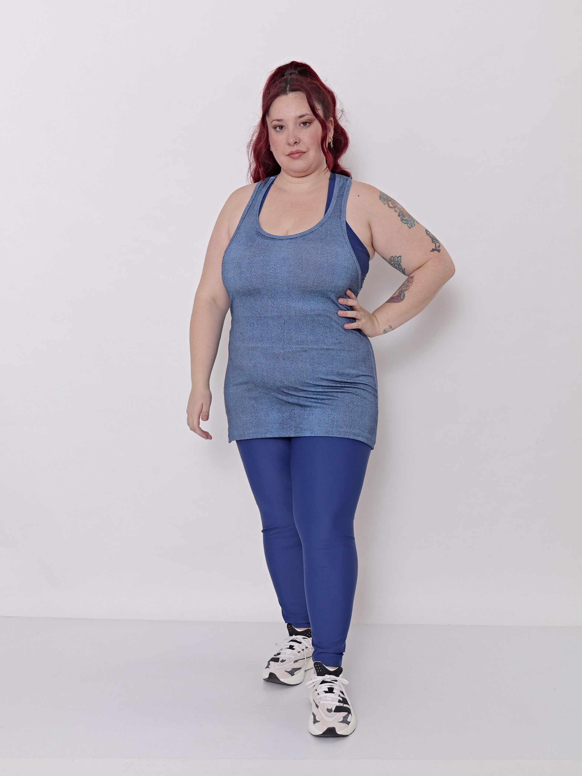Musculosa Deportiva Mujer Larga Estampa Denim Talles Grandes - Imagen 14