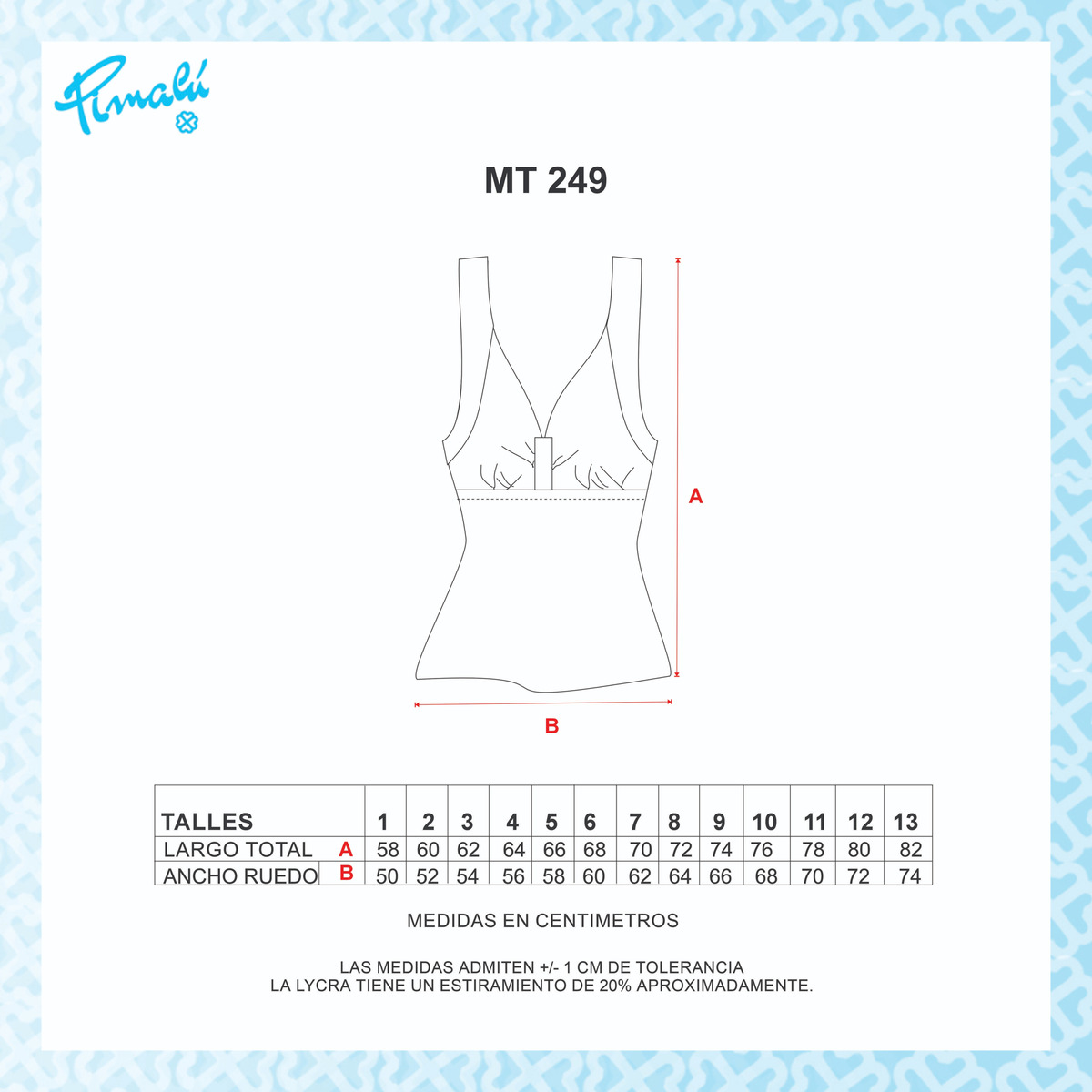 Tankini Combinada Pimalú Mujer Lycra Talles Grandes Remera - Imagen 4