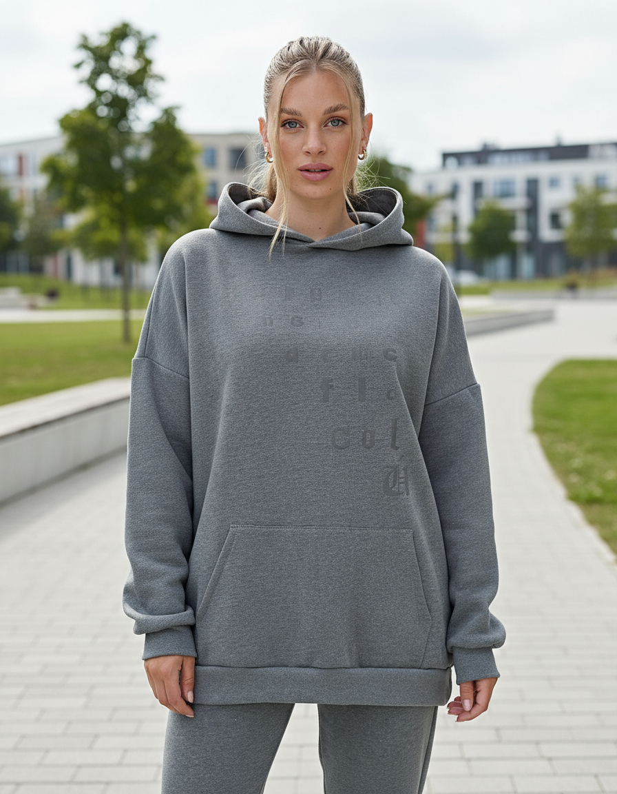 Buzo Amplio Hoodie De Dama Deportivo Oversize Talles Grandes - Imagen 2