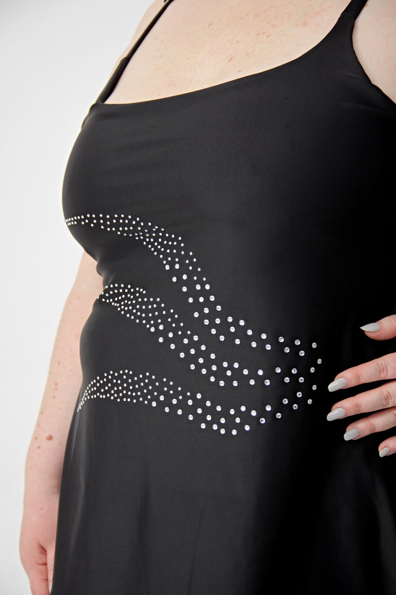 Tankini Suelta C/ Corpiño Interno Y Strass (solo Remera) - Imagen 2