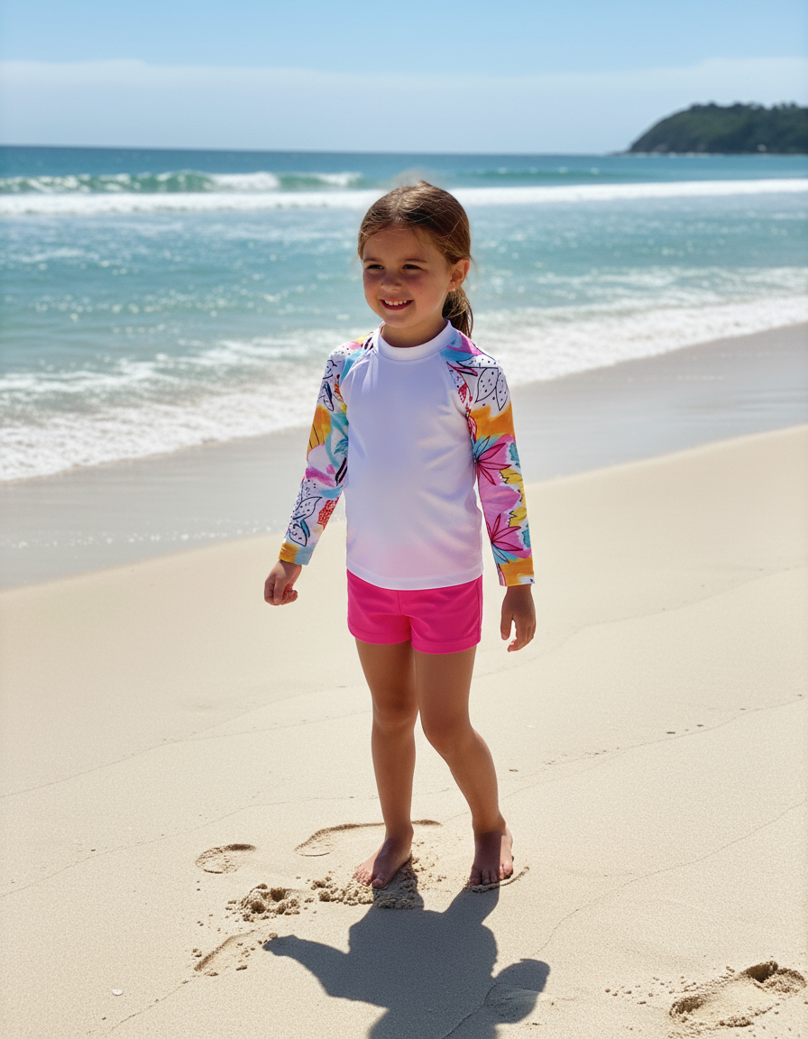Remera Proteccion Uv Y Short De Nena Todos Los Talles - Imagen 2