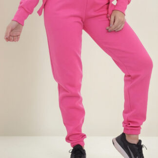 Pantalon De Frisa Tiro Alto Bolsillo Y Puño