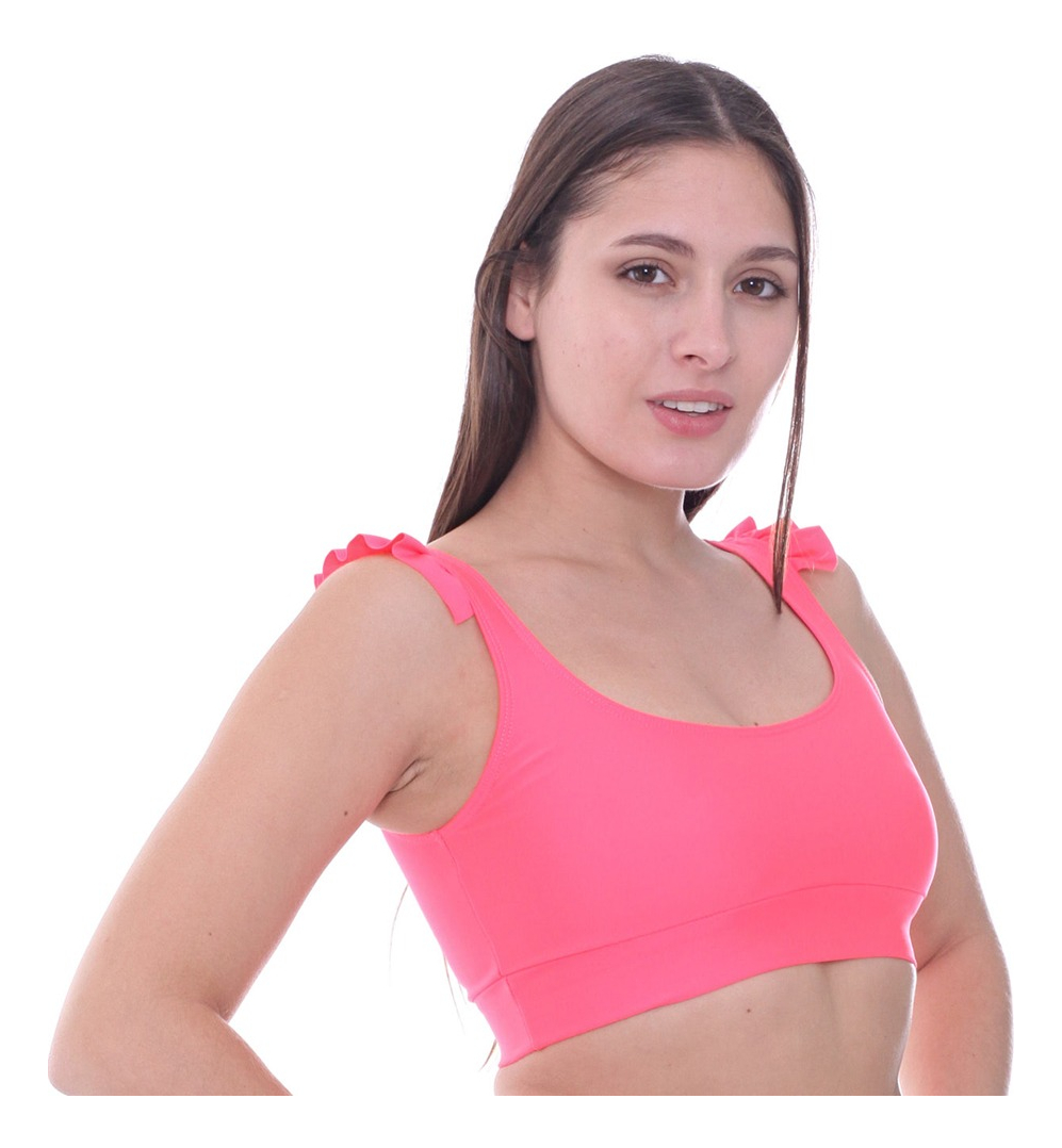 Corpiño De Bikini Tipo Top Con Volados - Imagen 3