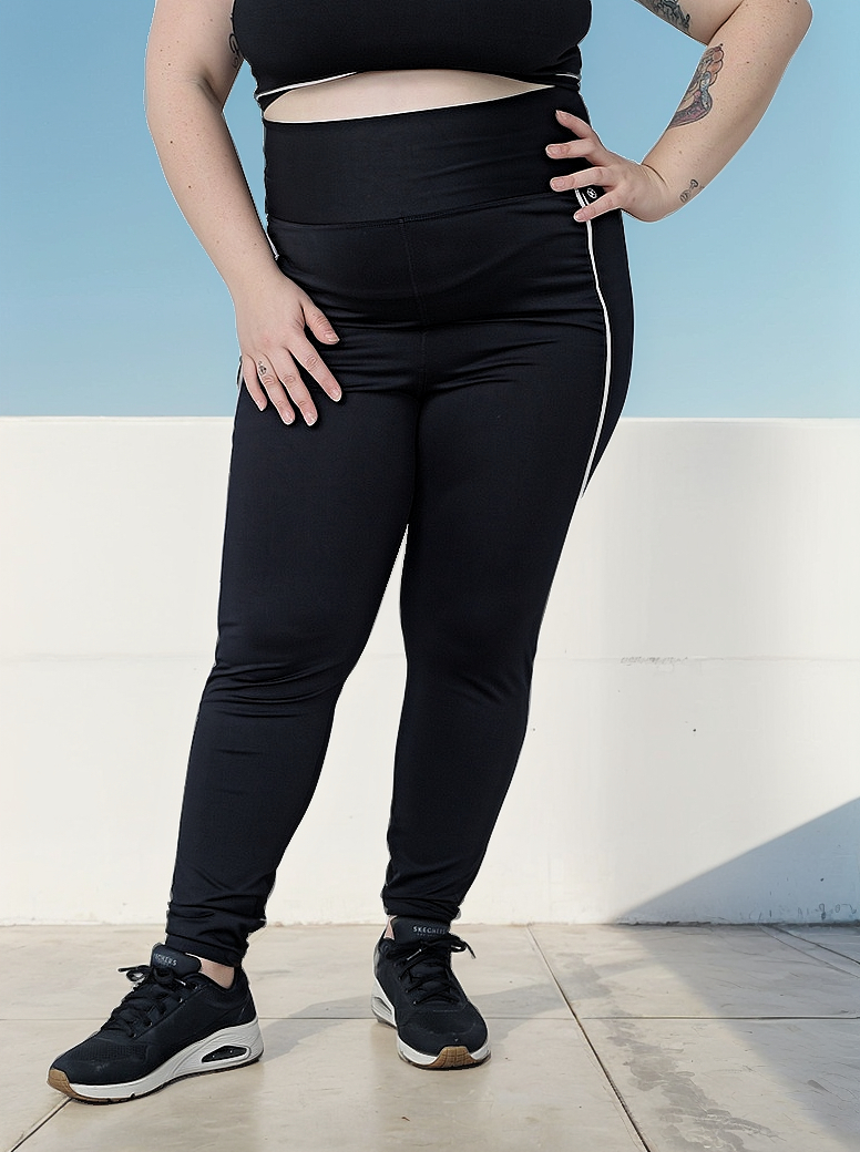 Calza Chupina Con Vivos Tiro Alto Cintu Doble Talles Grandes