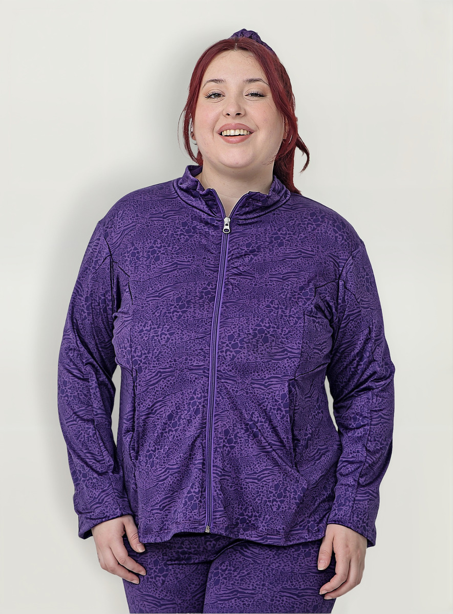 Campera Deportiva Microfibra Con Bolsillos Talles Grandes