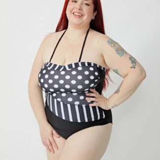 Entera Strapless Lunares Rayas Bretel Desmon Talles Grandes