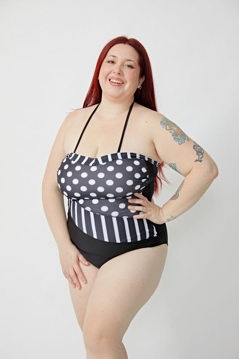Entera Strapless Lunares Rayas Bretel Desmon Talles Grandes