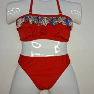 Malla De Nena Bikini Conjunto Top Con Volados Y Bombacha