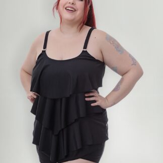 Tankini C/ Volados Amplia Talles Grandes (solo Remera)