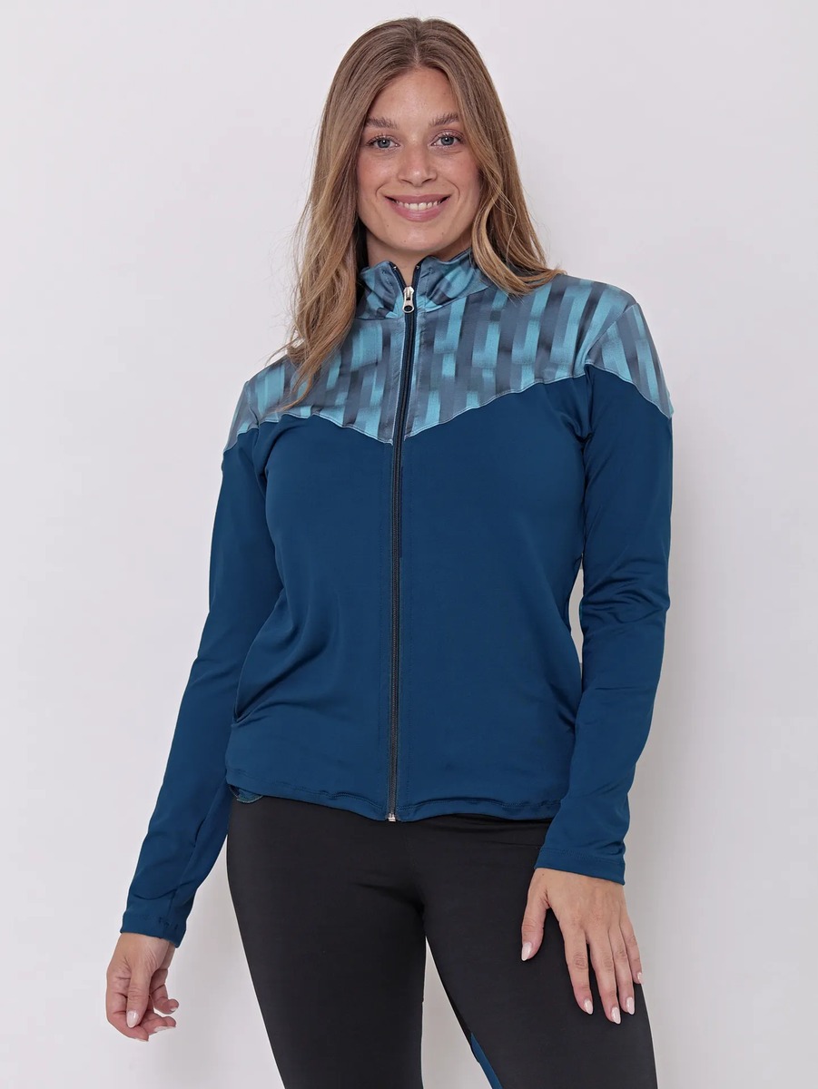 Campera Deportiva Mujer Lycra Con Bolsillos Talles Grandes