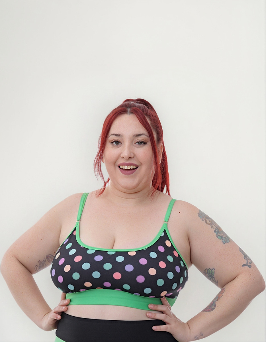 Malla Corpiño Bikini Top Regulable Base Fija Talles Grandes - Imagen 3