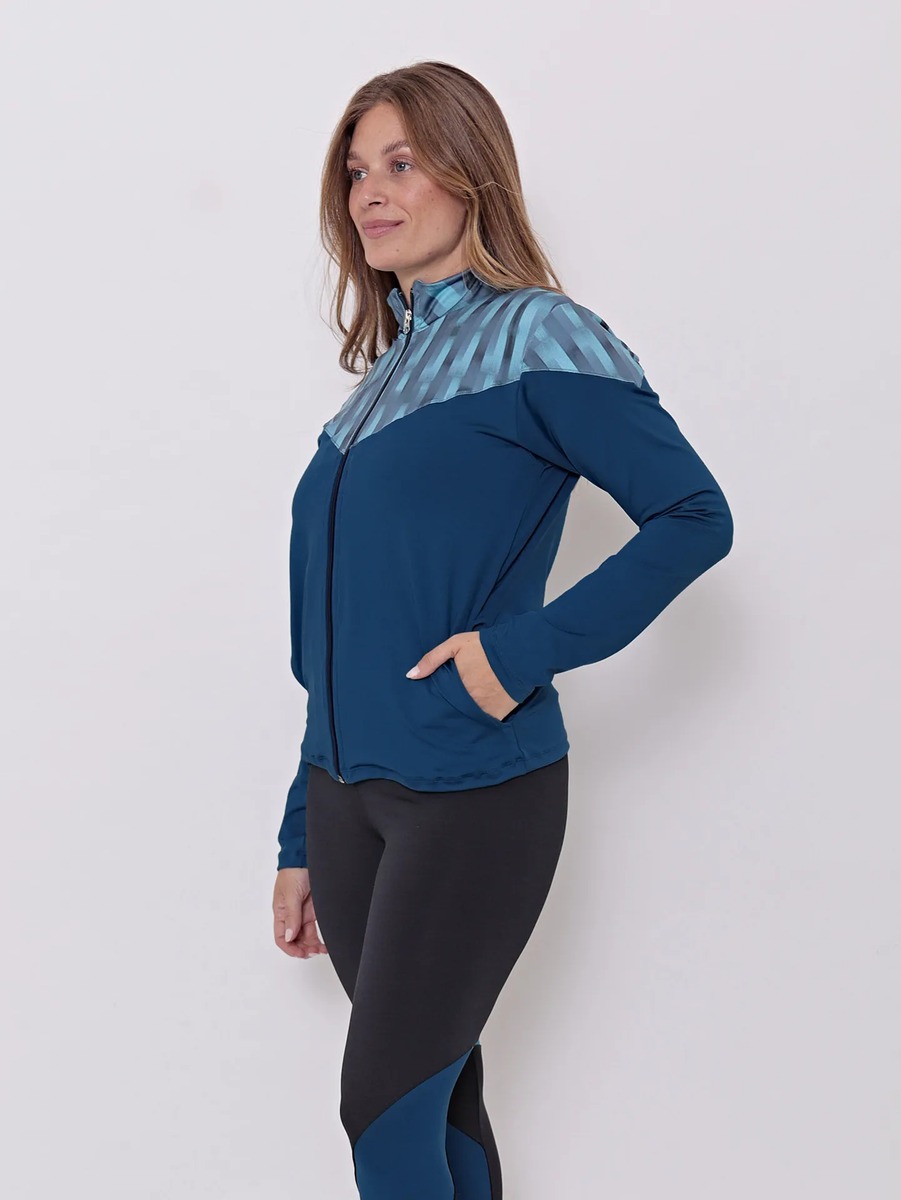 Campera Deportiva Mujer Lycra Con Bolsillos Talles Grandes - Imagen 2