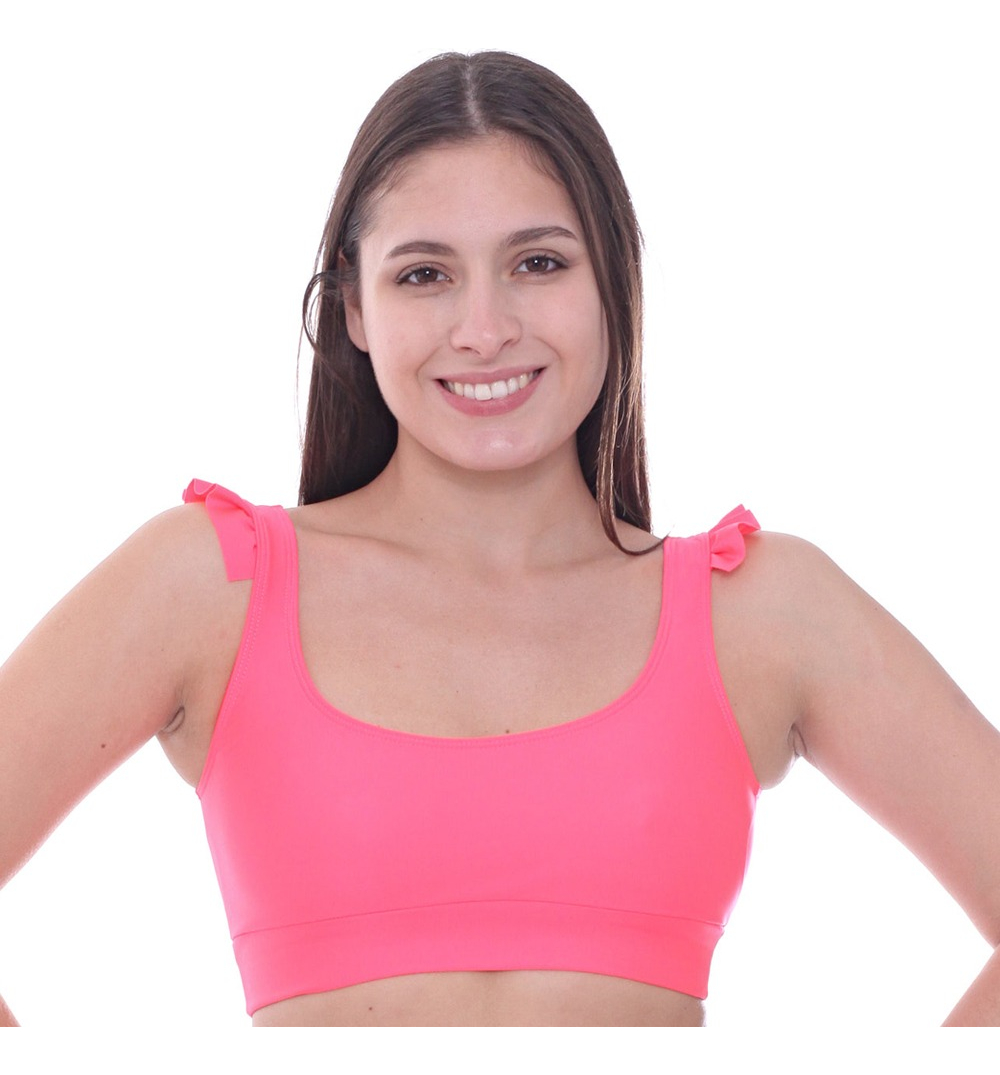 Corpiño De Bikini Tipo Top Con Volados - Imagen 2